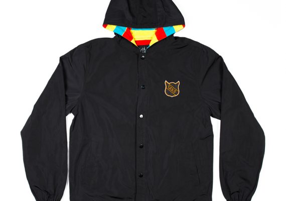 Golfwang Hooded Coach Jacket (Front – Printed Stripe Pattern Lining)