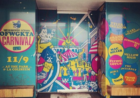 Camp Flog Gnaw Carnival 2013: Carnival Window Wrap at Odd Future Store
