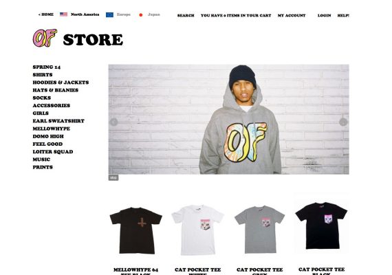 Odd Future Website: Webstore