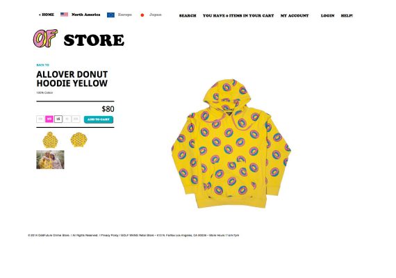 Odd Future Website: Product Detail