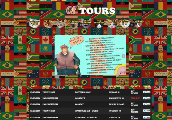 Odd Future Website: Tour Feature