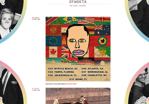 Odd Future Website: Blog Feature (Tumblr)