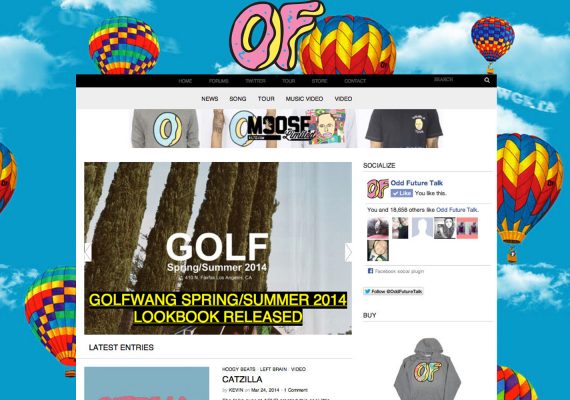 Odd Future Talk Website: Homepage